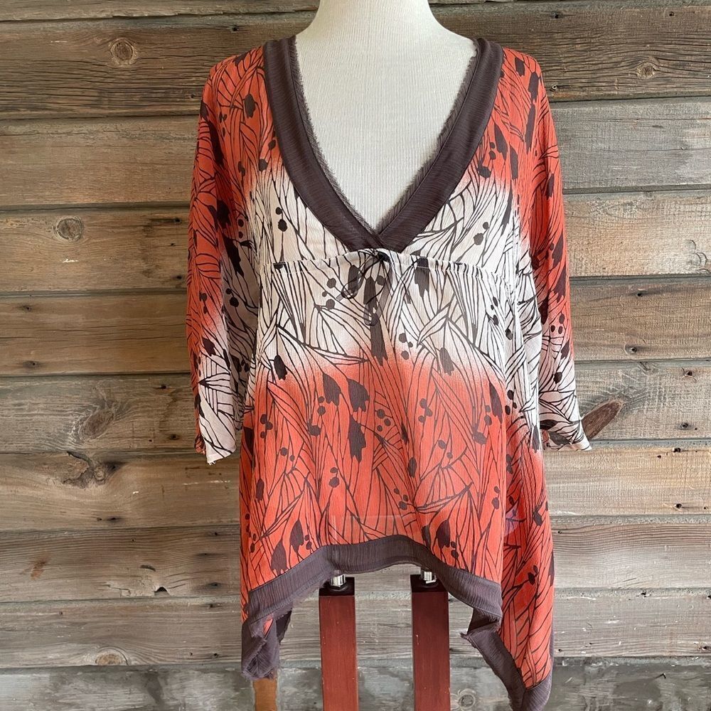 NWT Choice by Calvin Klein Silk Blouse Top Size L